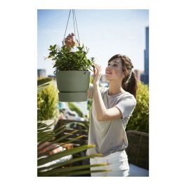Elho Pot suspendu Greenville 24 - Vert feuille - Extérieur - Ø 23.9 x H 20.3 cm