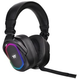 Thermaltake Casque Gaming Argent H5 RGB 7.1 avec fil - Surround DTS Headphone:X 2.0, 20-40000 Hz, Micro intégré, Noir