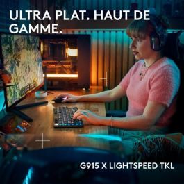 Clavier gamer - Sans fil - Logitech G - G915 TKL X - AZERTY - Switch tactile - Noir