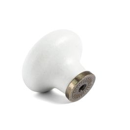 GIUSTI Pomo Porcelana Trilla Ø35 H28 Gres/Bronce Acabado Bronce