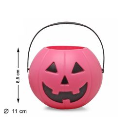 Seau Halloween en forme de citrouille rose en plastique avec anse - 11 cm de diamètre Precio: 1.476. SKU: B1K4RMBEQG