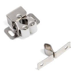 HERRAJES ALK Golpete Duplo Doble Rodillo Goma Niquel Acero