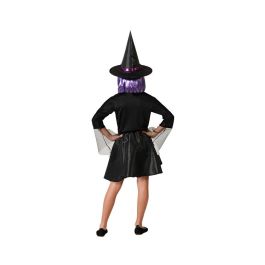 Déguisement Enfant Sorcière Robe Courte Violette et Chapeau Halloween 3-4 Ans