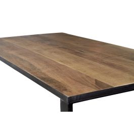 GINER Y COLOMER Table de Salle à Manger en Bois de Mango et Métal, 180x90x76 cm, 8 Places, Plateau Bois Massif, Patines Noires, à Assembler