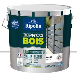 Peinture XPRO3 bois - Blanc Calibre - Satin - Ripolin - 10L