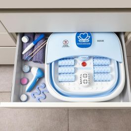 Pack Spa pour les Pieds Pliable avec Rouleaux et Hydromassage et Coupe-ongles avec lumière LED, loupe et lime InnovaGoods