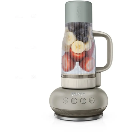 Ninja BlendBoss DB351EUST Blender Mélangeur 1200 W, 3 Programmes Auto-IQ, Gobelet Mix-and-Go 760 ml Sans BPA, Minéral, Avec Lames CrushBlade