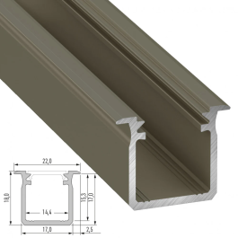 Profil Aluminium Type G 2,02M Anodizado Inox