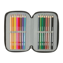 Pochette à crayons triple Safta Urban style Bleu Gris 12,5 x 19,5 x 5,5 cm 37 Pièces