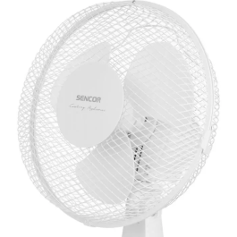 Sencor Ventilateur de Bureau SFE 2310WH, 23 cm, 2 Vitesses, Oscillation 90°, Pales Métalliques, 25 W, 51 dB, Cordon 1.8 m, 220-240 V, Débit d'Air 13.4 m³/min