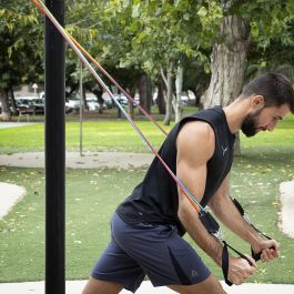 Pack Station de Tractions et Fitness avec Guide D'Exercices et Set de Bandes de Résistance avec Accessoires et Guide d´Entraînem