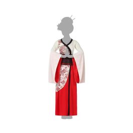 Costume Geisha Femme Adulte Rouge Taille XL, Japon, 2 pièces (Robe et Ceinture)