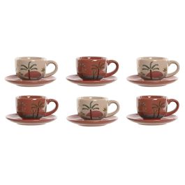 Ensemble de tasses à café Home ESPRIT Jaune Beige Terre cuite Lila Métal Dolomite 180 ml