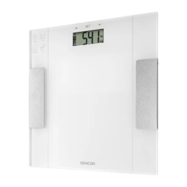 Sencor SBS 5051WH Balance Personne Intelligente avec Ecran LCD, IMC, BIA (Graisse Corporelle, Hydratation) et Mémoire pour 12 Utilisateurs - Verre Trempé 6 mm, 150 kg
