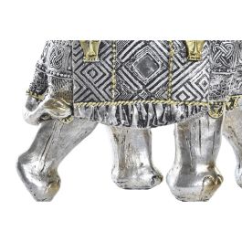 Figurine Décorative DKD Home Decor Eléphant Argenté Doré Résine (22,5 x 10,7 x 21,5 cm) (2 Unités)