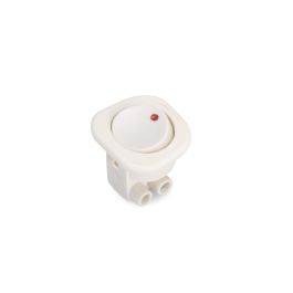 Emuca Lot de 10 interrupteurs à encastrer D21x21, Plastique, Blanc
