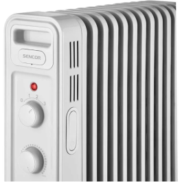 Sencor Radiateur électrique bain d'huile SOH 3411WH, 2300 W, 3 niveaux de chaleur, protection surchauffe, blanc, pour pièces 16-23 m2