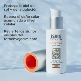 Isdin Fluide PHOTO ULTRA AGE REPAIR SPF50 50 ml - Soin solaire anti-âge réparateur haute protection contre UVA/UVB et pollution