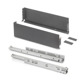 Emuca Tiroir extérieur Simplex 25kg hauteur 159mm, profondeur 490mm, acier, Gris antracite