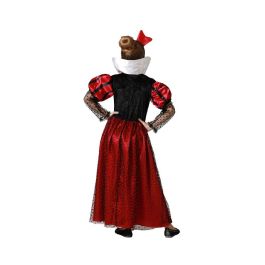 Déguisement Reine de Coeur Fille Rouge 10-12 Ans - Costume de Carnaval Complet avec Diadème en Polyester