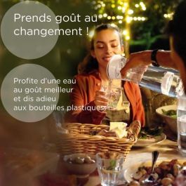 Bouteille filtrante - BRITA - Blanc Graphite - 1,3L - 6 filtres MicroDisc - Compatible lave-vaisselle