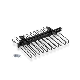 Emuca Porte-pantalons extractible, 11 tiges, guides d'extraction totale, Acier, Peint en noir