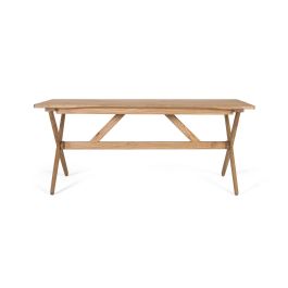 GINER Y COLOMER Table rectangulaire en bois massif de mindi artisanal 180 cm, structure démontable, finition naturelle Precio: 779.988. SKU: B1J4VJH4WF