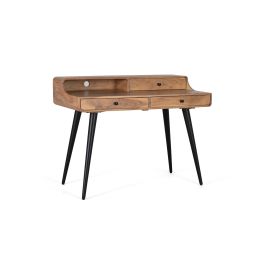 GINER Y COLOMER - Bureau en bois d'acacia et métal avec 3 tiroirs, dimensions 115x60x90 cm, couleur naturel - Matériel de bureau Precio: 671.988. SKU: B1BHZJR3E8