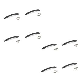 Emuca Lot de 8 poignées pour meubles Varna, L181mm, entraxe 160mm, Zamak, Peint en noir