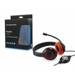Casques avec Microphone Conceptronic CCHATSTARU2R Noir Rouge 2 m