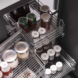 VIBO Evona Modulo 900, Panier Extractible pour Meuble de 900mm, Finition Cromo Brillo, Main Droite