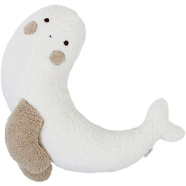 Tineo - Coussin de maternité 3 en 1 SHERPA en forme de phoque, pour allaitement et peluche, matière ultra douce