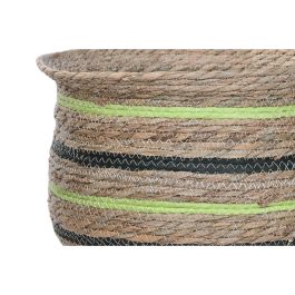 Cache-pot Home ESPRIT Marron Vert Fibre Arabe 44 x 44 x 33 cm (6 Unités)