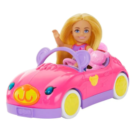 Barbie - HXN05 - Coffret Poupée Chelsea, Cabriolet ours en peluche et ourson - 3 pièces - Jeu d'imagination - Cadeau enfant multicolore
