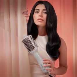 Brosse sèche-cheveux ionique Cecotec Air DryBold 1200W, 3 temp., volume, blanc