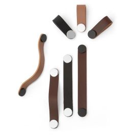 Viefe Tirador Colgante Piel Flexa 22X70 Acabado Beige Cromo