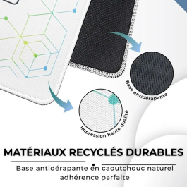 The G-Lab PAD SELENIUM - Tapis de souris XXL antidérapant gaming et bureau - 90 x 40 cm - Blanc