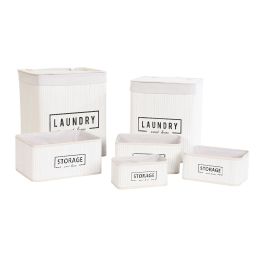 Lot de paniers DKD Home Decor Blanc Bambou 40 x 30 x 46 cm 5 Pièces Precio: 117.7899996. SKU: S3039214