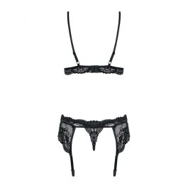 Ensemble de Lingerie en Dentelle Obsessive 810-SEG-1 Noir L/XL