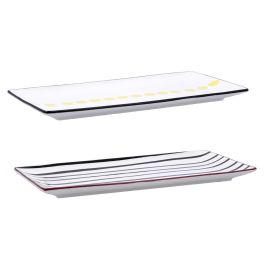 Bandeja Rectangular Porcelana Zigzag Bidasoa 30,5x15,2x2 cm (6 Unidades)
