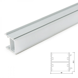 Profilé Aluminium Finition Opal 1 Mètre pour Bandeau LED