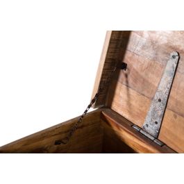 GINER Y COLOMER - Coffre de rangement en bois massif, ouverture par le dessus, finition blanc décapé - Dimensions intérieures : 40x76x37 cm