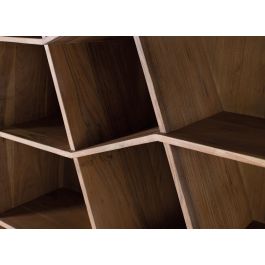 GINER Y COLOMER - Bibliothèque en bois d'acacia massif, couleur naturelle - Dimensions : 180x120x40 cm - Poids : 104 kg - Livrée assemblée et prête à l'emploi