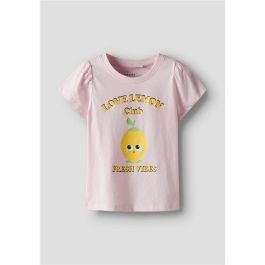 T shirt à manches courtes Enfant Name It Nmfvibeke Capsl Ballerina Rose