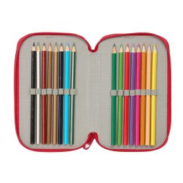 Pochette à crayons triple Sevilla Fútbol Club Rouge 12,5 x 19,5 x 5,5 cm 37 Pièces