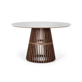 GINER Y COLOMER Table de Centre Ronde en Métal et Marbre Blanc avec Structure en Bois - Style Scandinave/Moderne, Plateau 1,6 cm, Hauteur 74 cm Precio: 799.992. SKU: B1J7PF9H7Y