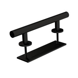 HERRAJES ALK Manillón Aluminio Braulio C200, Uñero Negro 200mm, Roseta 50x50mm