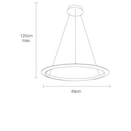 MIM Lampe Suspendue LED TANGO Blanc 28W 1950Lm 2700-6500K MIM-TANGO