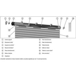 Superrollo SR20935 Moteur pour volet roulant radio avec télécommande RM30MMB - Diamètre 60 mm - 30 Nm - Poids max. 66 kg