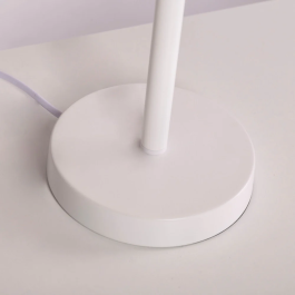 Lampe de Table Rotin Pakdasht SKD-T1011, Style Boho-Chic, Métal Blanc, Culot E27